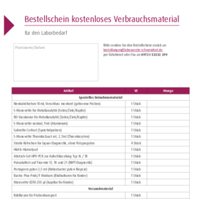Bestellschein kostenloses Labormaterial