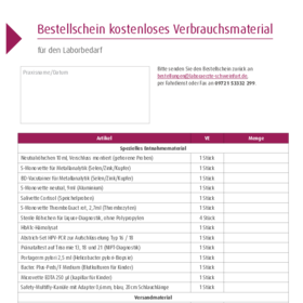 Bestellschein kostenloses Labormaterial