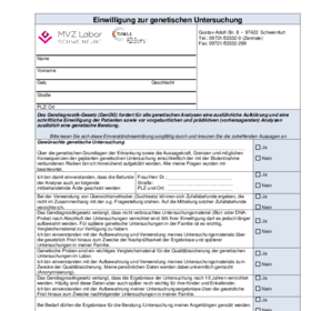 Einwilligung zur genetischen Untersuchung