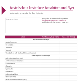 Bestellschein Patientenbroschüren und Flyer